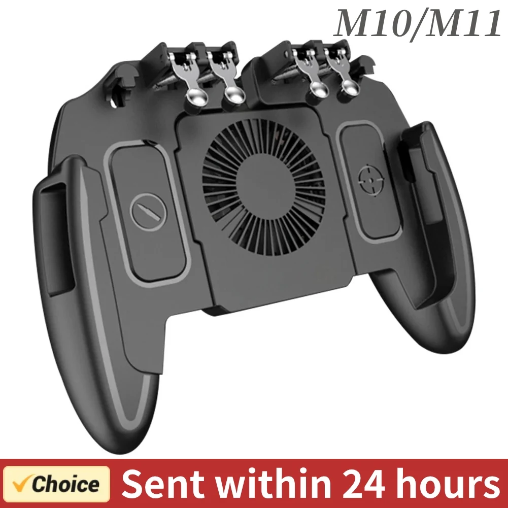 For PUBG Mobile Joystick Controller L1R1 Trigger Gamepad for iOS Android Six 6 Finger Call of Duty Mobile Gamepad Cooling Fan