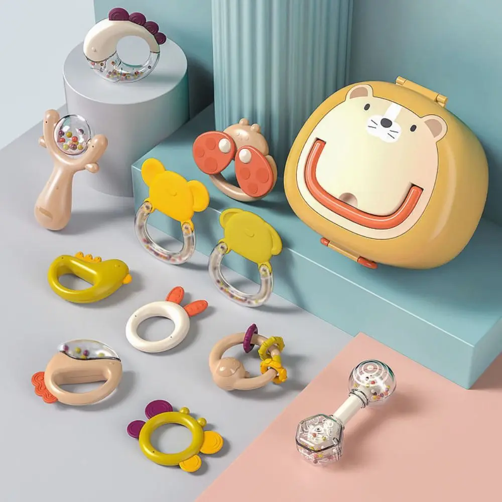 Zabawki edukacyjne dla niemowląt, grzechotki sensoryczne, grzechotki dźwiękowe dla noworodków, trening chwytania, plastikowe gryzaki dla niemowląt