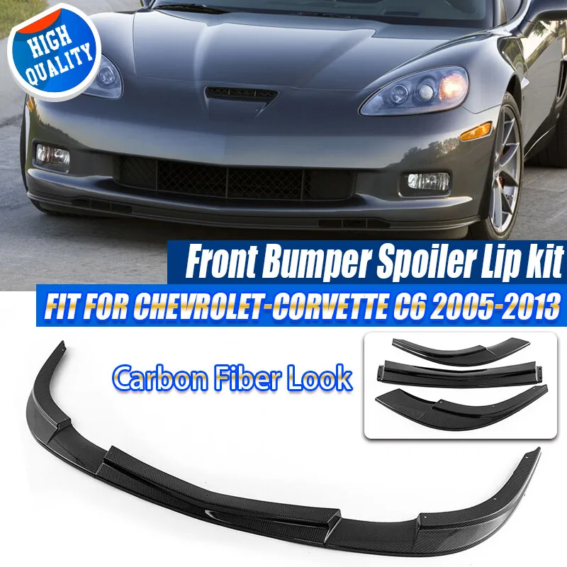 

For Corvette C6 Z06 2006-13 | ZR1 Style Front Splitter Lip Spoiler Deflector Cover Modified Body Diffuser Accessories
