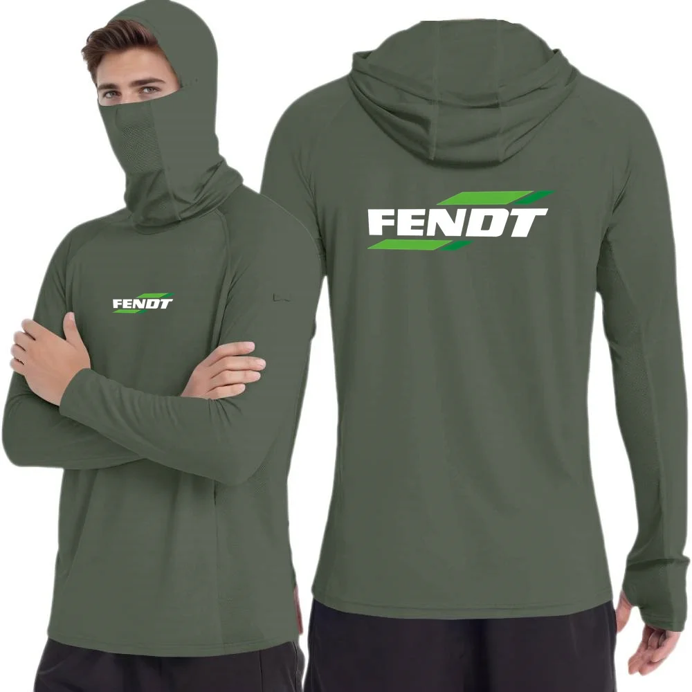 Summer Tractor FENDT Quick Dry Wear Ice Silk To Men's UPF50+ Performance T-Shirt Hoodie Long Casual Sun Protection T-Shirt