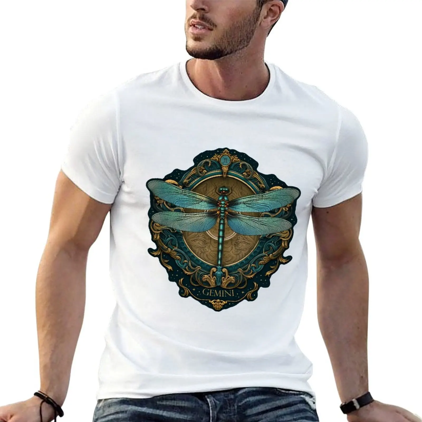 Gemini Zodiac Heraldic Crest T-Shirt UV Sun Protection Tee Shirt