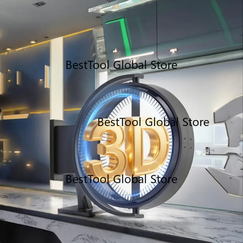 Dual Sided LED Holographic Fans Sign Board 3D Hologram Light Box 178 Viewing Angle 2000cd Brightness for Indoor/Outdoor