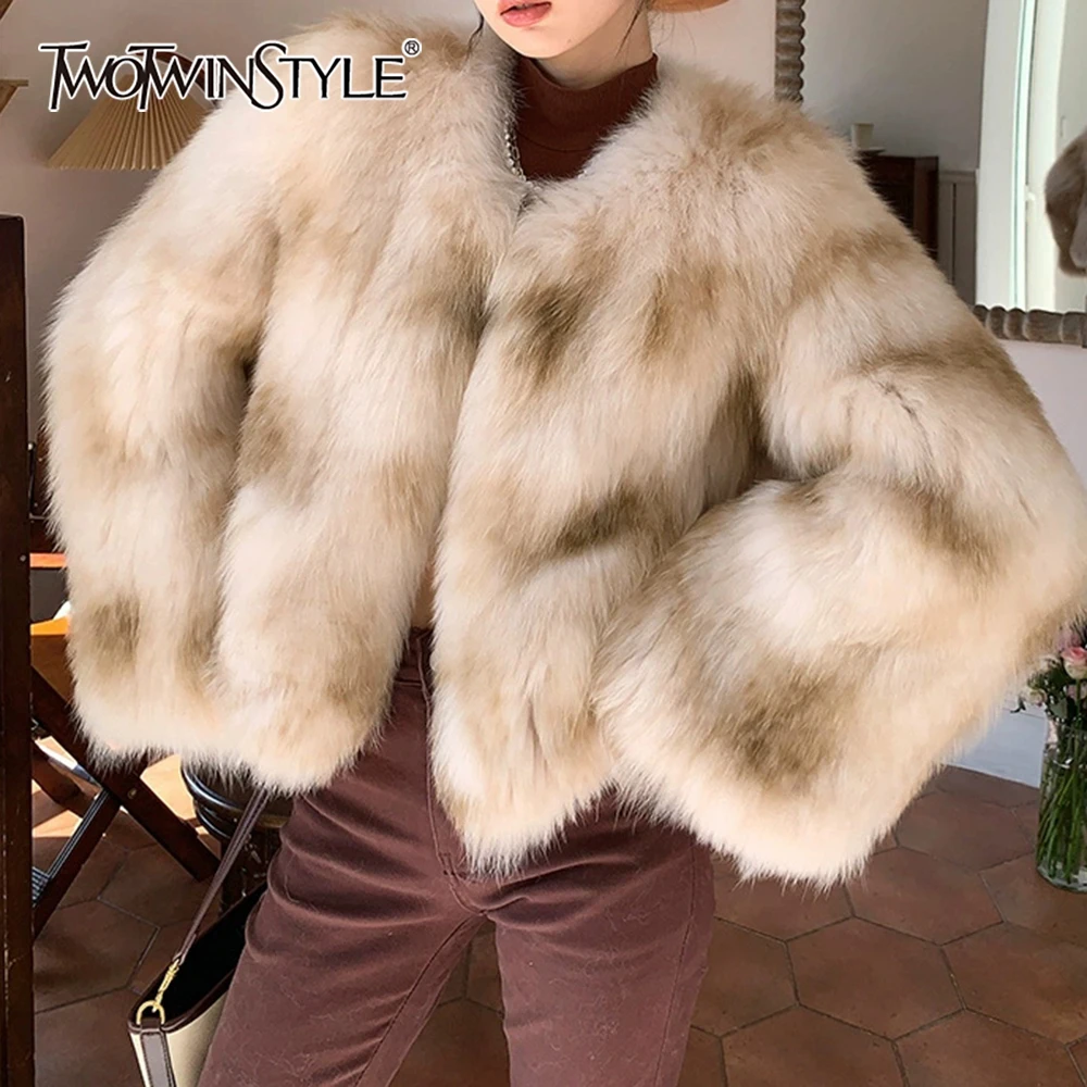 

TWOTWINSTYLE однотонная шикарная куртка женская с круглым вырезом и длинным рукавом свободные легкие роскошные женские куртки осенняя модная новая одежда