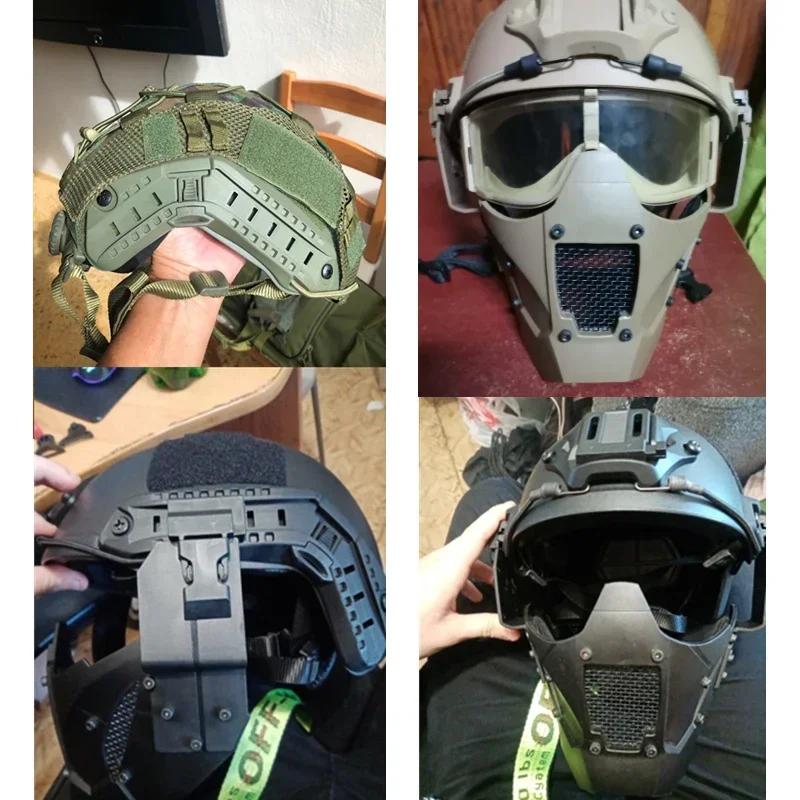 Iron Warrior Mask with Fast Helmet and Goggles Airsoft Hunting Motorcycle Paintball Cosplay Protect Gear