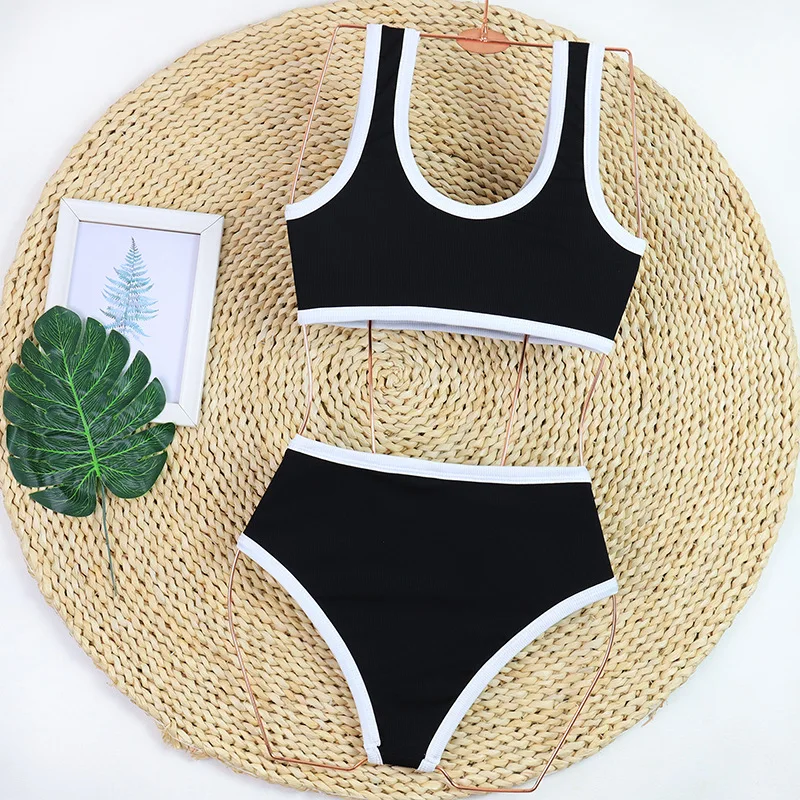 TYAKKVE 2024 New Black White Minimalist Instagram Split Swimsuit Women's Fragrant Bikini Set Summer Beach Sexy Bikini Set
