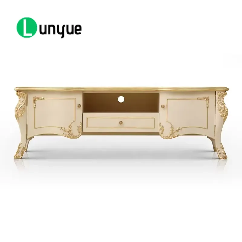 Classic  Antique Lacquer TV Cabinet Storage Console Table for Living Room Bedroom Home Furniture Elegant Vintage