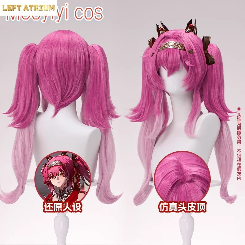 

Hot New Mooyiyi cos Game Wuthering Waves Cos Lupa Cosplay wig Halloween Christmas Role Playing Layered dual color Free cap