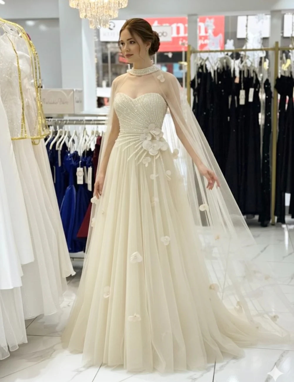 

Customized Fashion Net Flower Pleat Pattern A-line Sweetheart Long Dresses Bespoke Occasion Quinceanera Chinese Style