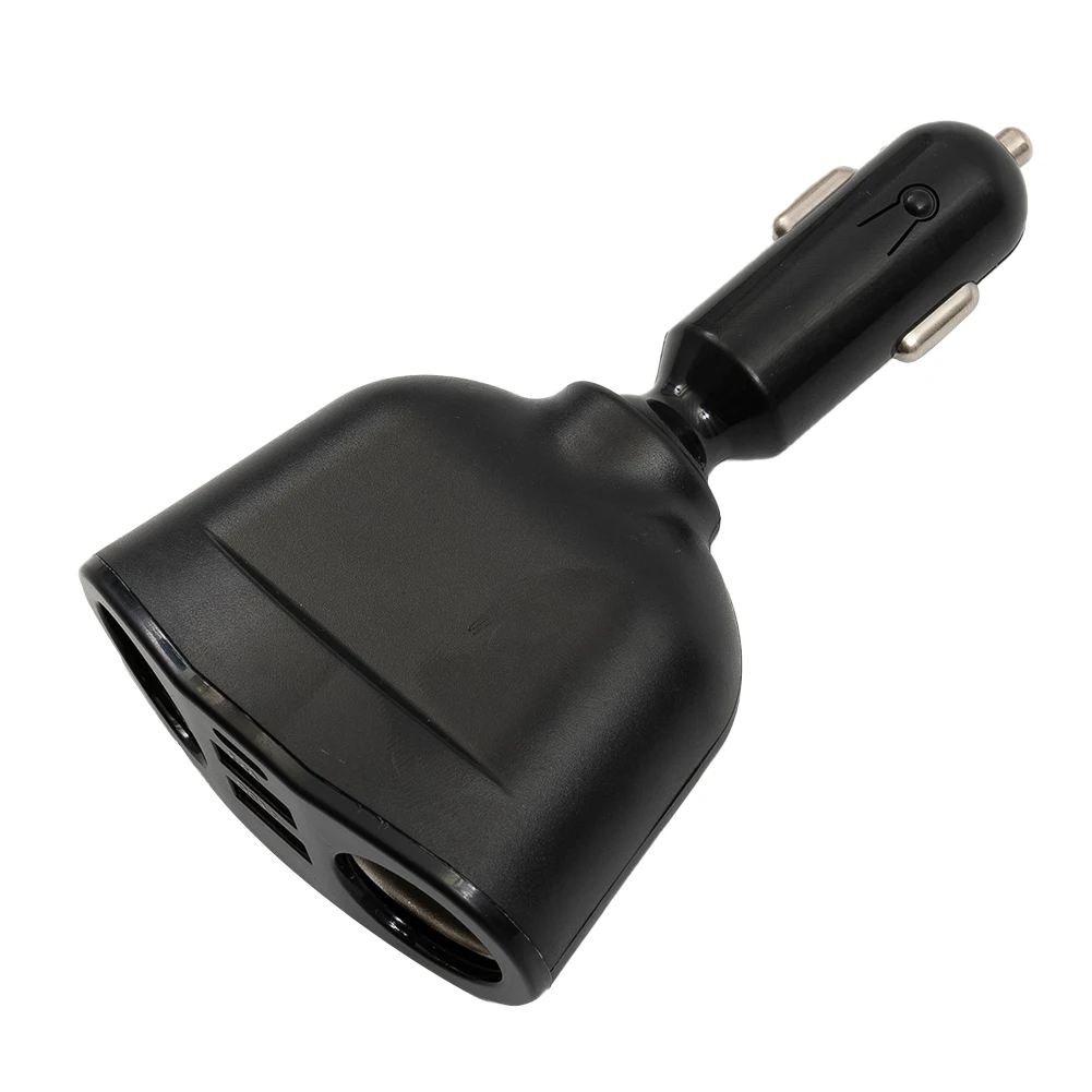 Car Socket Charger 12V/24V Dual USB Power Charging Adapter Type-C+QC3.0+2.4A Blue LED Digital Display 120W Car