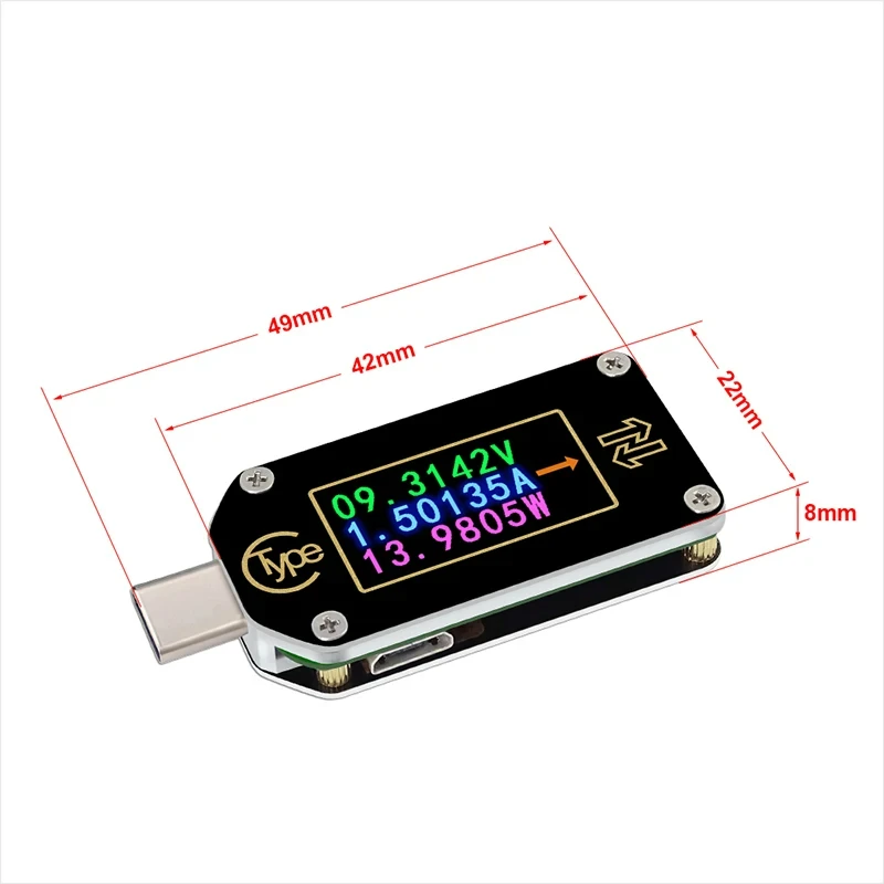 RD TC66/TC66C Type-C PD Trigger Digital Voltage Ammeter Capacity Meter Multimeter 2 Way Measurement Charger Battery USB Tester