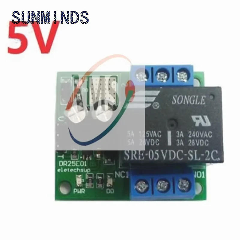 1PCS DR25E01 DC 5-24V 3-5A Flip-Flop Latch DPDT Relay Module Bistable Self-locking Double Switch Board for Arduiuo MEGA AVR LED