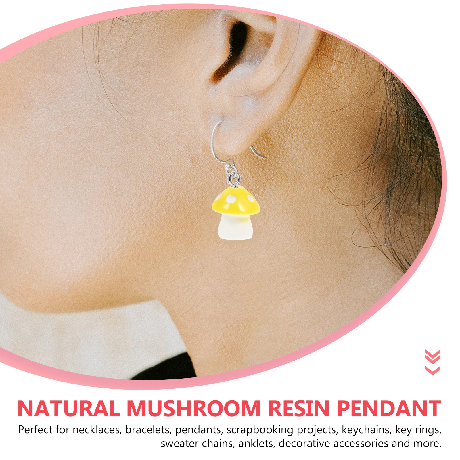 

60 Pcs Jewelry Making Charms Mushroom-shaped Resin Pendant Bulk for Cute Necklaces