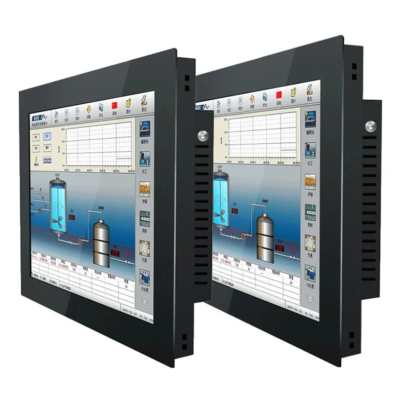 1000nits 15.6 17 18.5 21.5 23.6 24 27 32 43 inch capacitive touch screen lcd monitor all in one wall mount Industrial pc monitor