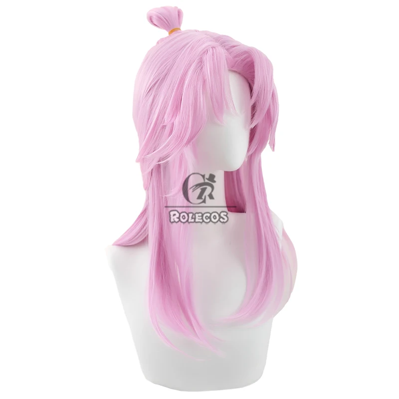 ROLECOS cheveux synthétiques jeu LOL Prestige esprit fleur Lux Cosplay perruques Lux Halloween 50 cm femmes longue rose perruque cheveux synthétiques