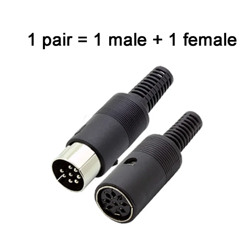 R Connectors DIN 3 4 5 6 7 8 Pin Male Female Plug Socket Jack Solder Connector with Plastic Handle