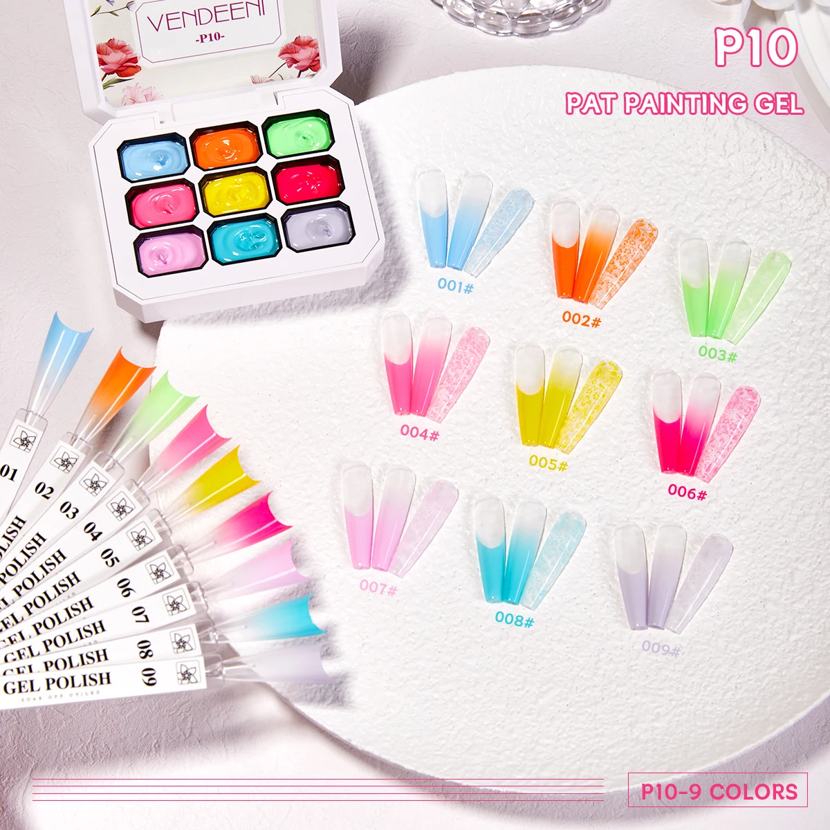 VENDEENI TPO HEMA Gratis Super Effect 9 kleuren Pat Pat Gel Nagellak Collectie Meervoudig Gebruik Gel Polish Groothandel Nail Art Supply