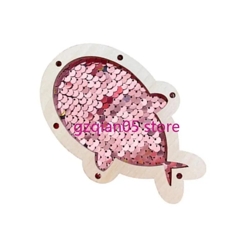 

N7ME Children Handmade Busy Boards Sequins Fish for Sensory Motor Skill Improvement