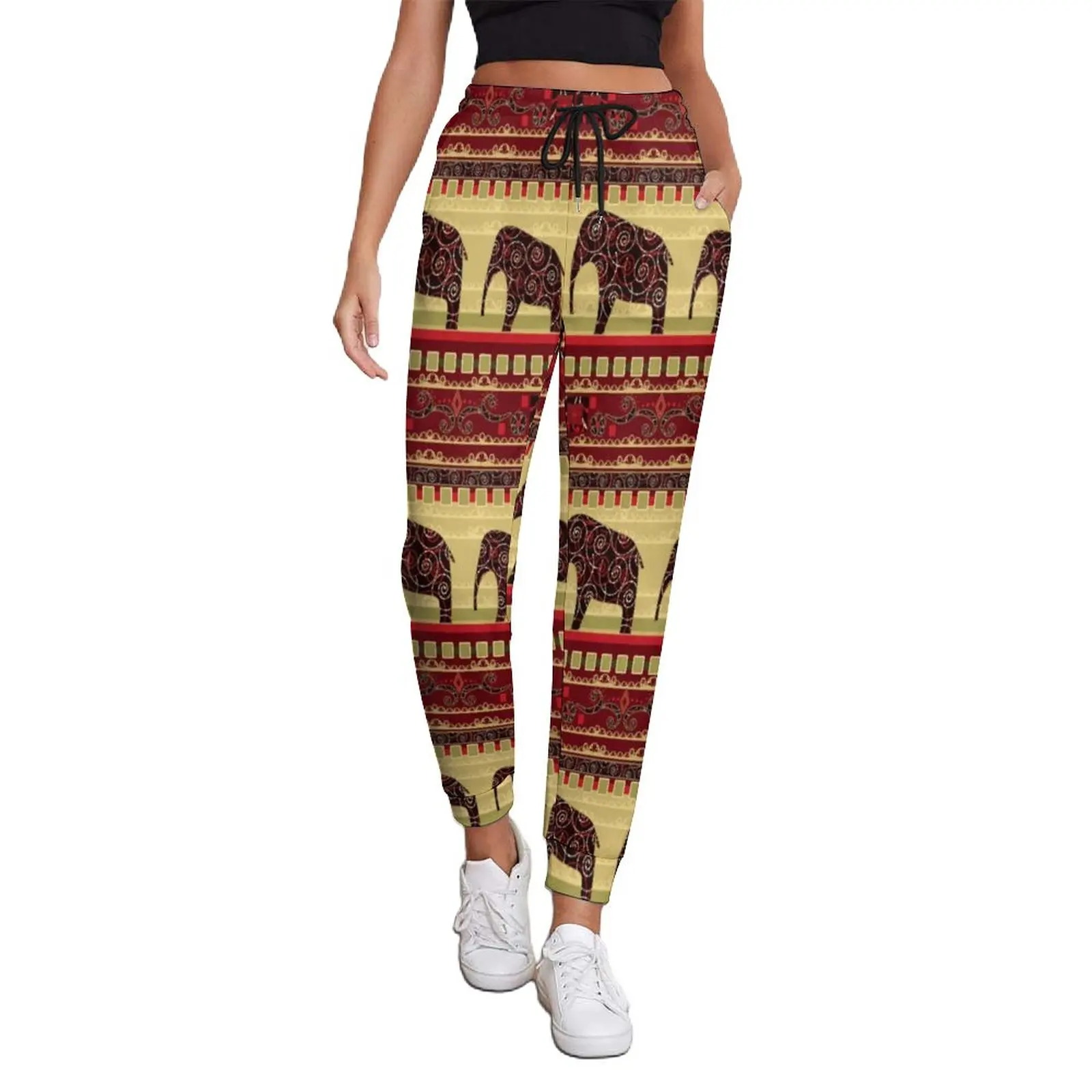 Vintage Elephant Pants Spring African Print Art Elegant Sweatpants Womens Street Style Graphic Trousers Big Size