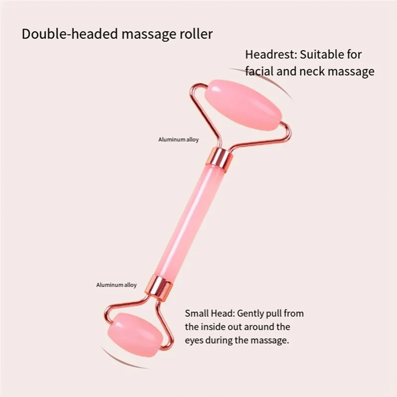 【FUXQ】Jade Roller Set Herramientas de masaje facial para reducir la hinchazón y mejorar las arrugas