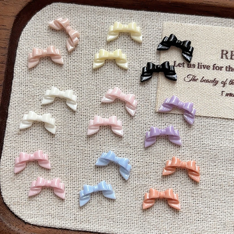 New Arrival 30PCS Soft Acrylic Bow Nail Art Charms Accessories Resin Parts For Nails Decoration Manicure Decor Supplies Material