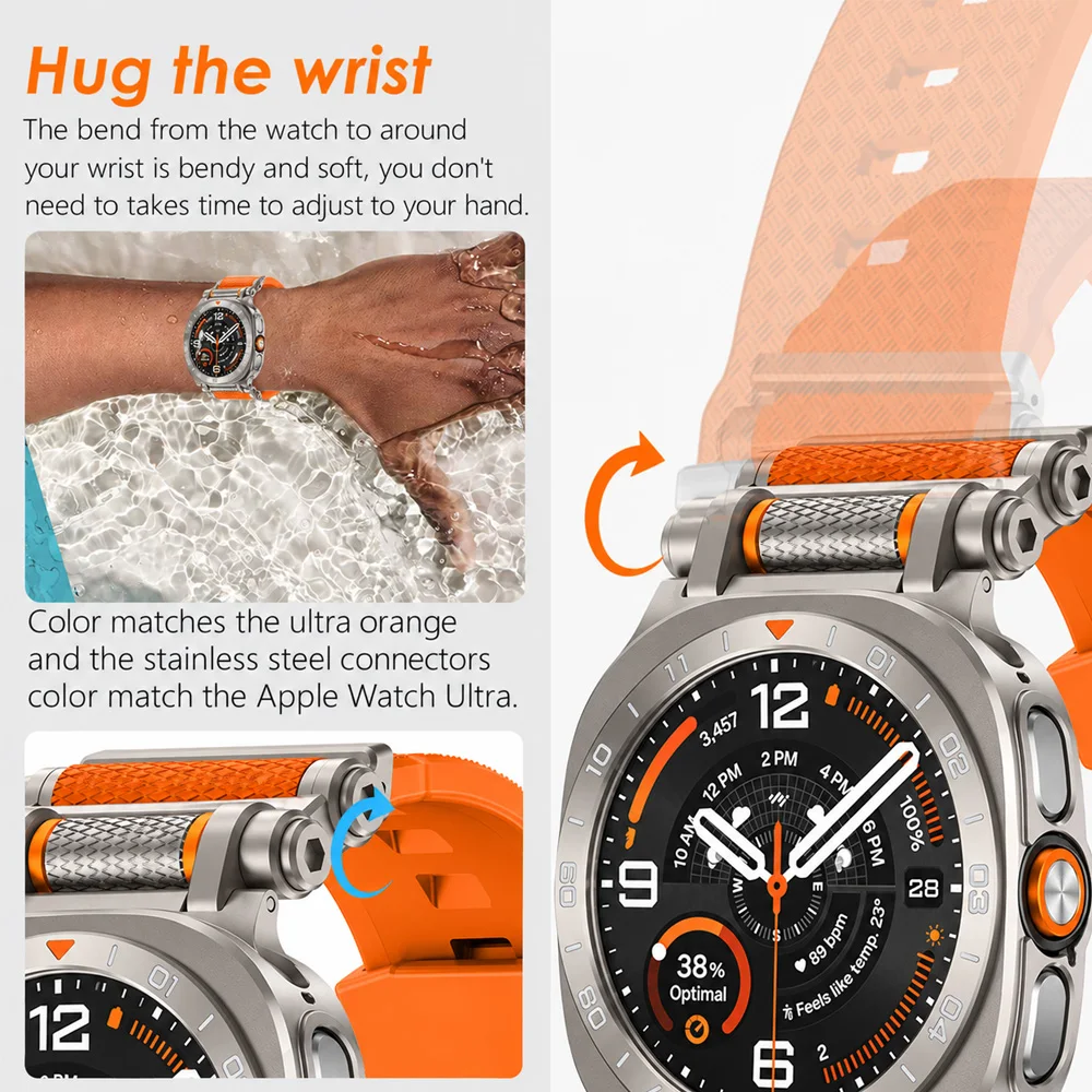 Case+Strap for Samsung Galaxy Watch Ultra 2 Luxury Silicone Band Metal+PC Protective Cover Galaxy Watch Ultra 2026 Accessories