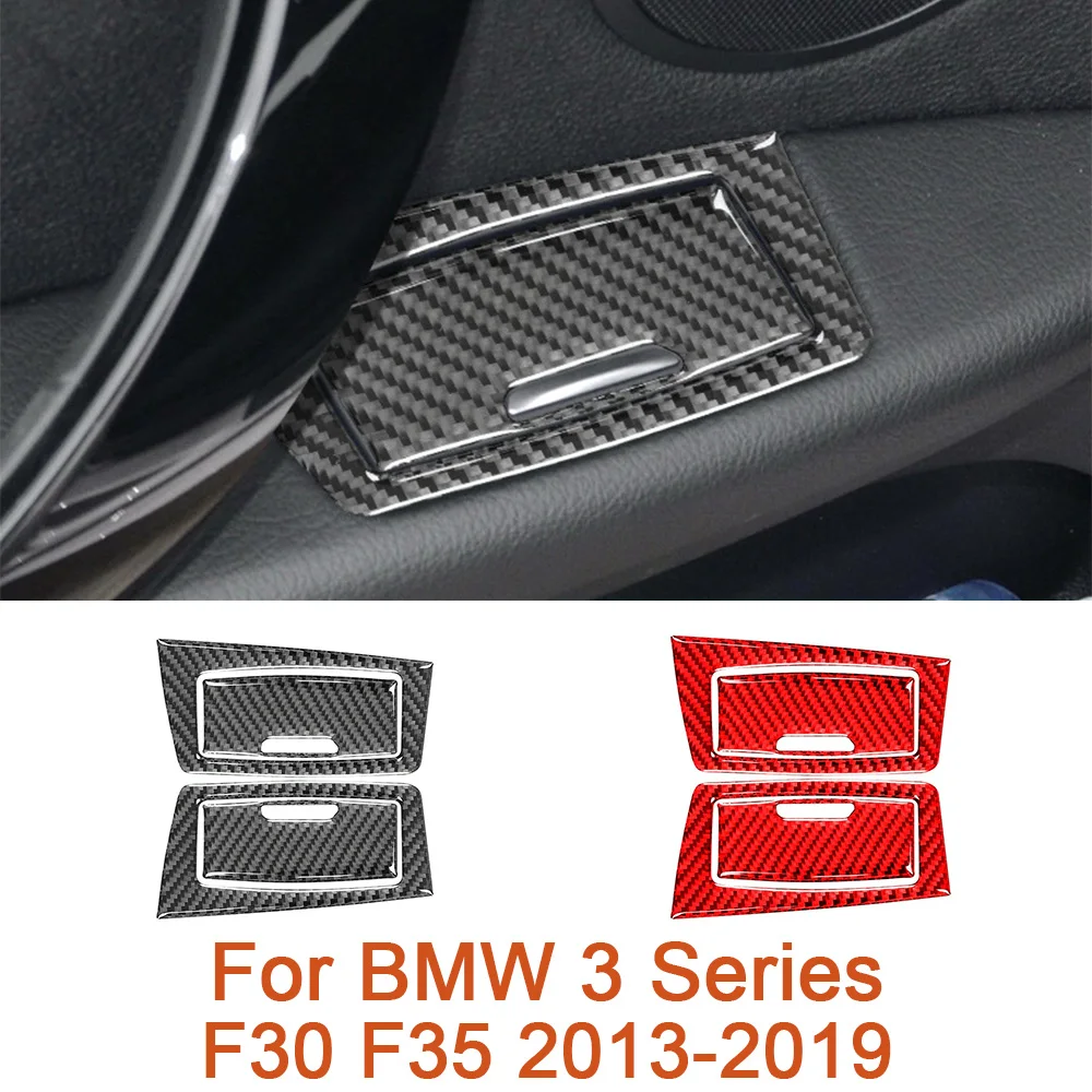 For BMW 3 Series F30 F34 2013-2019 Carbon Fiber Car Rear Rshtray Cover Panel Frame Decorative Stickers Auto Inter Accessoriess