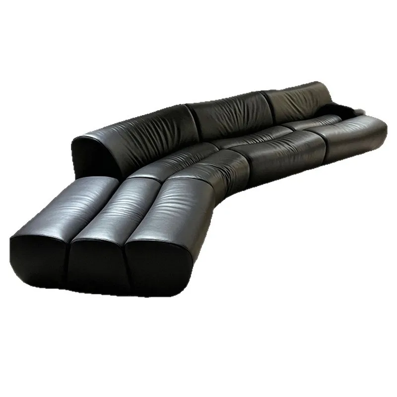 

Bamboo sofa special-shaped sofa personalized designer sofa Italian minimalist leather top layer
