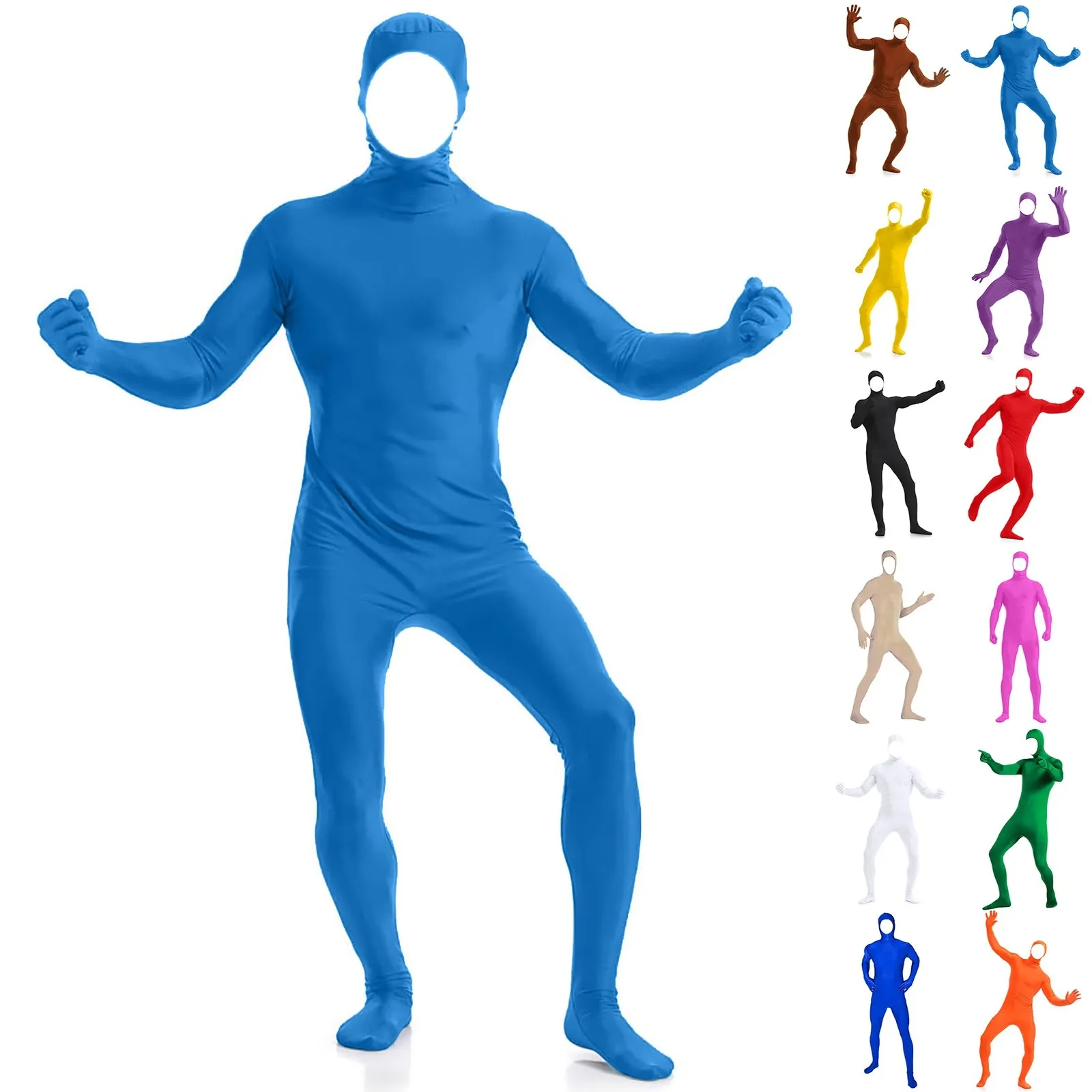 Dancing Full Body Zentai Adult Novelty Cosplay Costumes Spandex Black Suit Tight One Piece Catsuit Halloween Men Women Bodysuit