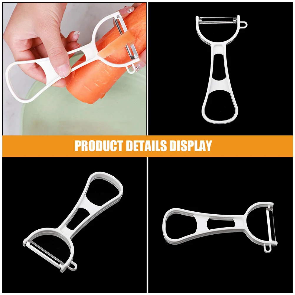 

Portable Vegetable Fruit Peelers White Color Plastic Metal Kitchen Gadget Comfortable Handle Suitable Potatoes Carrots