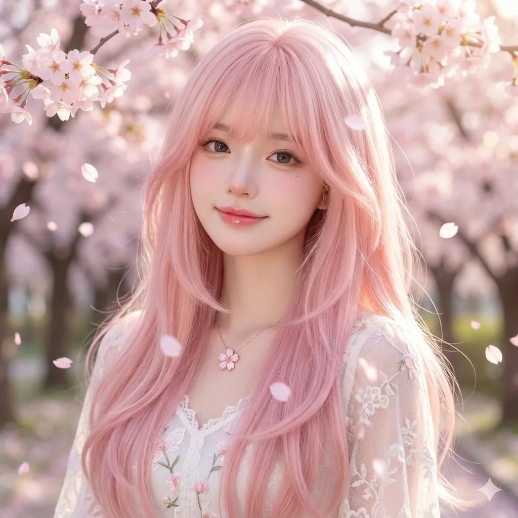 Pink Wig for Women 26inch Hair Wig with Bangs High Temperature Fibers Lolita Cute Layered Wig Synthetic Wigs Headband 가발 Парик