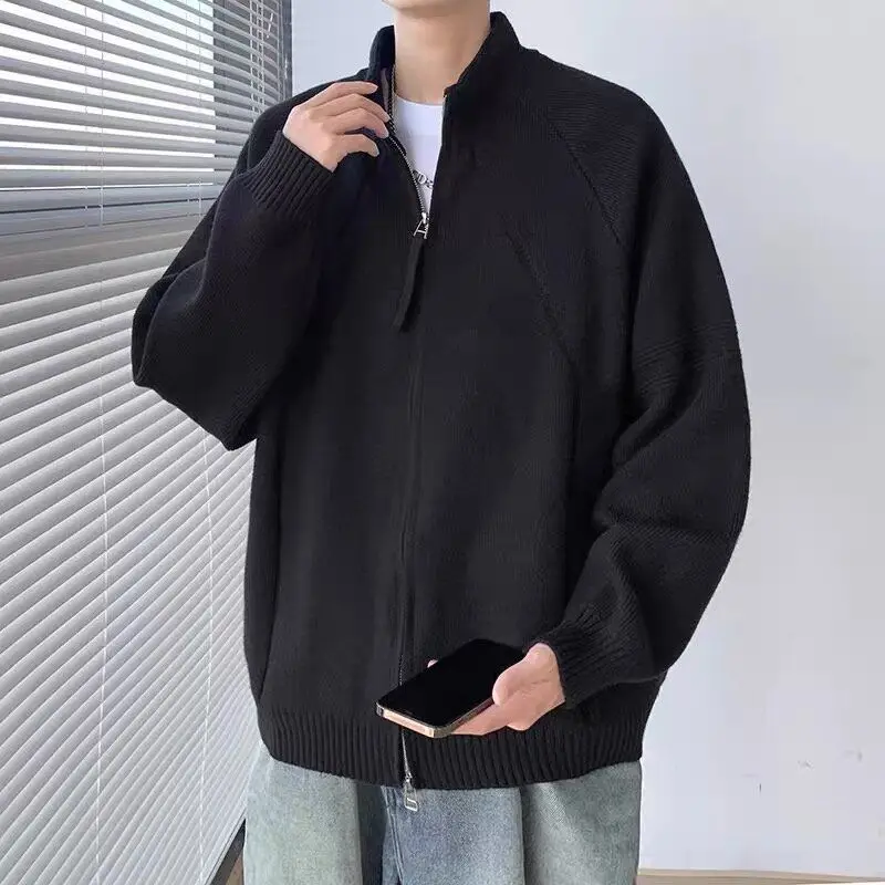 

Американский открытый кардиган на молнии, свитер для мужчин и женщин, свободная вязаная верхняя одежда Lazy Sle, весна-осень-зима, модная