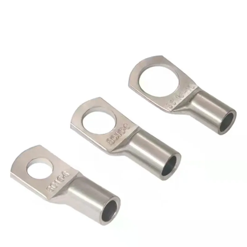 10PCS SC Type Wire Nose Terminal SC1.5/2.5/4  Bare Copper Battery Block Lugs Hole ID 4/5/6mm Crimp Cable Connector