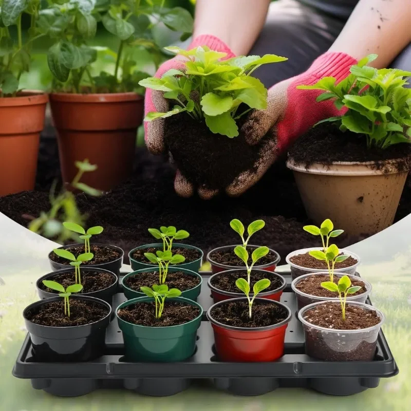 

20-Pack 12-Cell Seedling Trays, Thickened Nursery Pot Holder 17x13 Inch for Greenhouse & Garden Growing