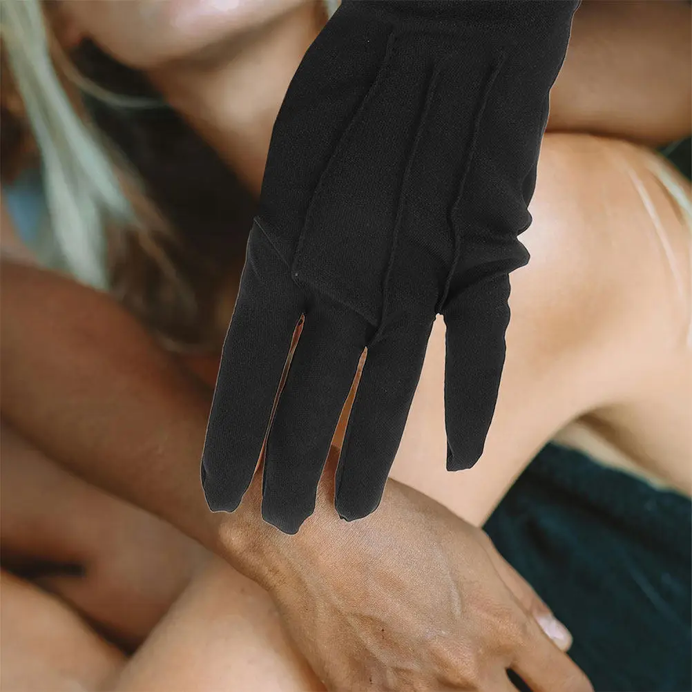 

5Pairs Nylon Gloves Black Breathable Lint-Free Stretchy Fit for Jewelry Handling Coin Inspection Work Gloves Stretchy