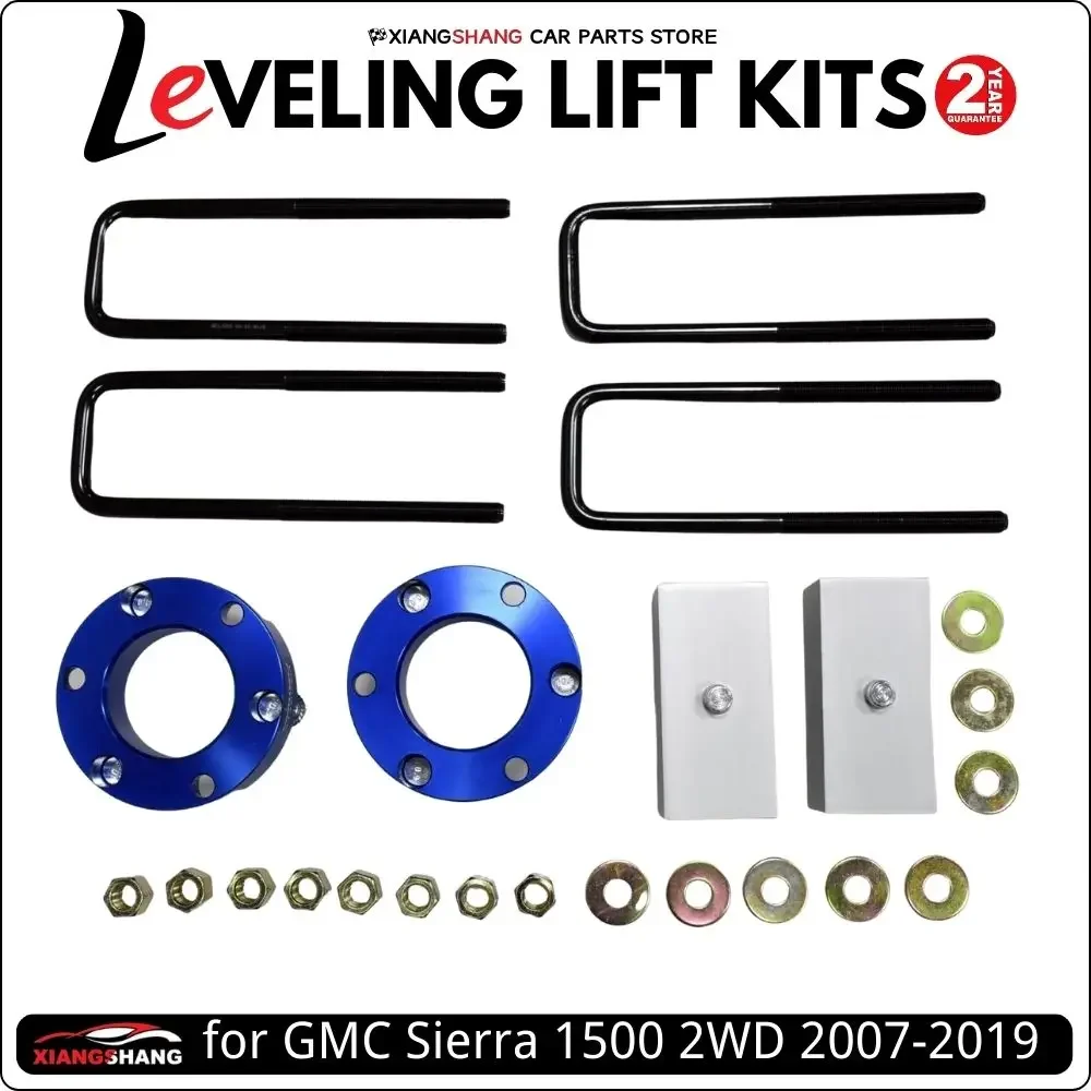 

Front and Rear Suspension Leveling Lift Up Kits for GMC Sierra 1500 2WD 4WD 2007-2019 UBolt Kit Raise Adapter Strut Spring