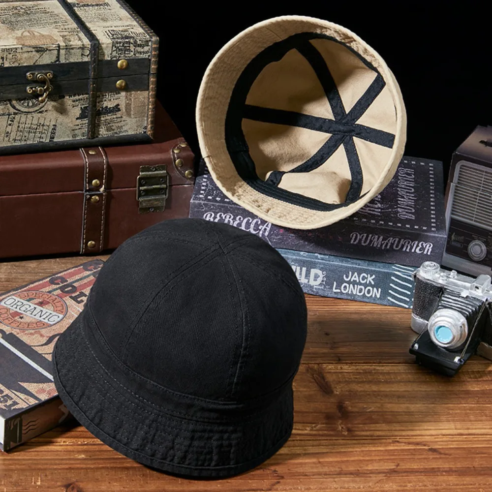 قبعة صياد قطنية بسيطة ناعمة بلون سادة للحماية من الشمس، قبعة رياضية دلو، ملابس الشارع #6