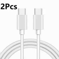 2Pcs 1-2m 65W Type C Charging Cable With Charge Display New Nylon USB C To USB C Fast Charge Cord For Phone Tablet Computer