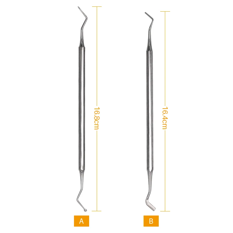 Empaquetador de cordón de retracción Gingival Dental, separador Gingival de acero inoxidable, escalador Dental, instrumento de doble extremo, 2