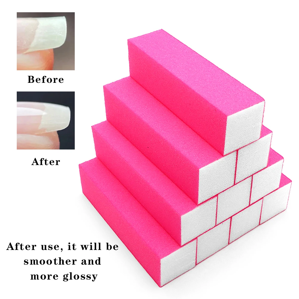 10 قطعة عازلة للأظافر الوردي كتل مستطيلة الإسفنج الملفات لإزالة هلام البولندية تشكيل الأظافر الطبيعية/الزيفة مانيكير باديكير أدوات #4