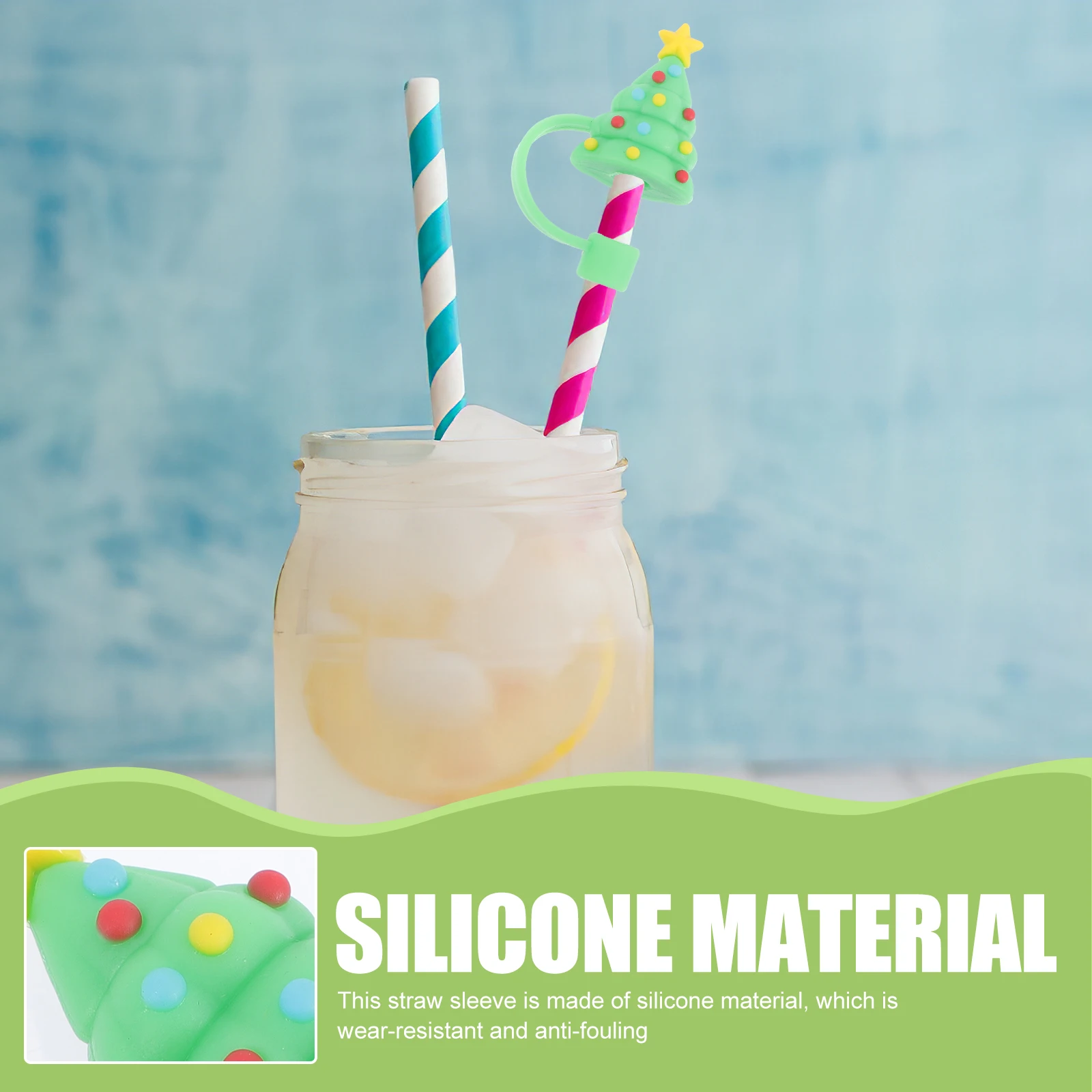 

4pcs Reusable Straw Tips Covers Cartoon Drinking Straw Caps Dustproof Protectors Cute Decorative Plugs Party Supplies Cartoon