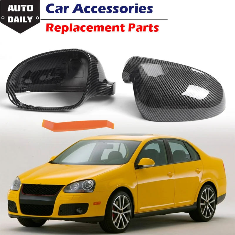 

Rearview Mirror Cover Cap Trim Carbon Fiber Look Fit For VW Volkswagen Sagitar Jetta Golf 5 MK5 Sharan EOS Passat Car Refit Part