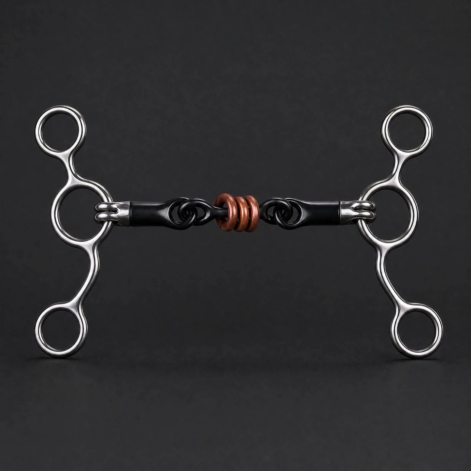 Jointed Cheek Loop Bit Rust-Resistant Three-Piece Eggbutt Snaffle Bit with Copper Roller Equestrian Equipment Sturdy Comfortable