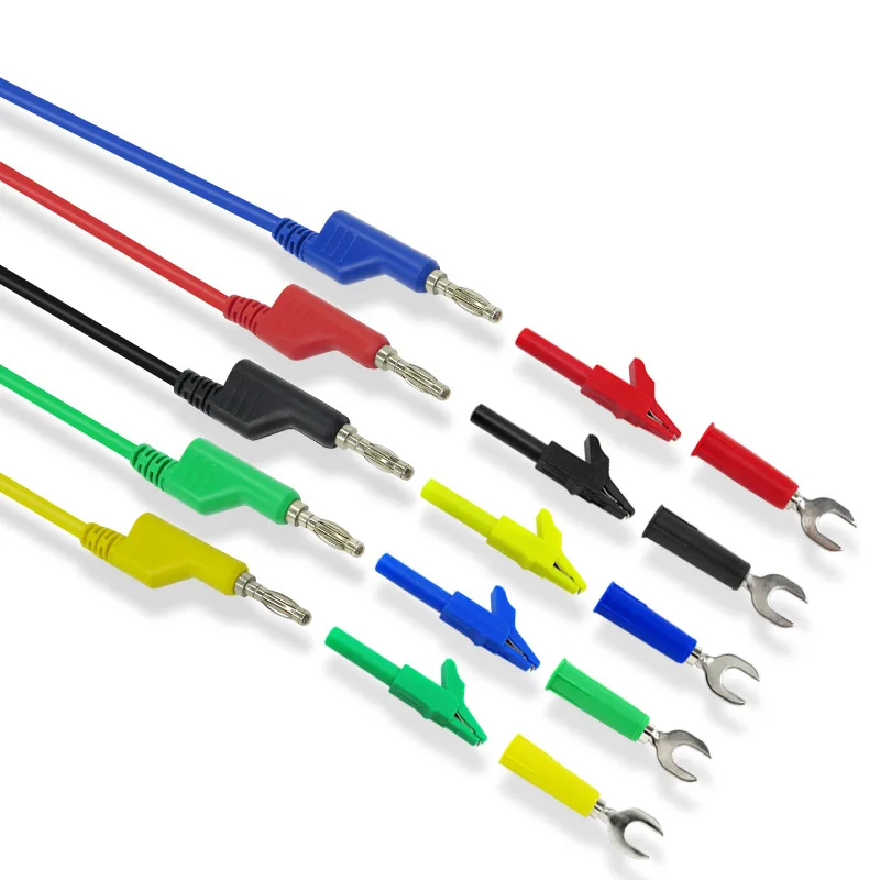 4mm Copper Banana Plug to Banana Plug Multi-Head Test Leads Soft PVC Cable 1000V 15A P1036