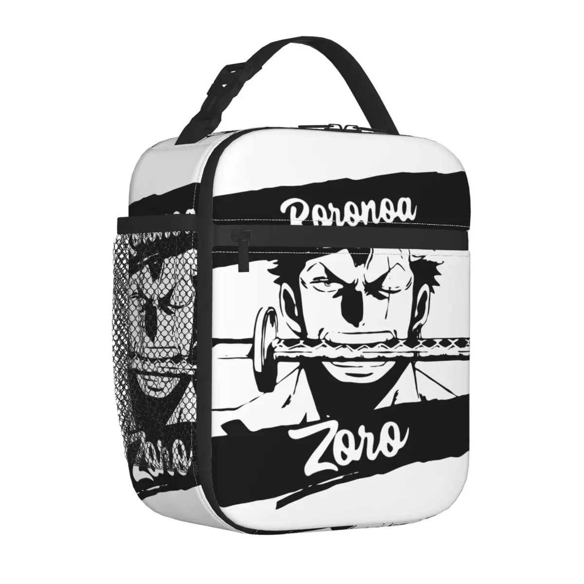 Roronoa Zoro The Greatest Swordsman Bolsa de almuerzo aislada a prueba de fugas de una pieza Manga contenedor de almuerzo bolsa térmica bolsa de almuerzo