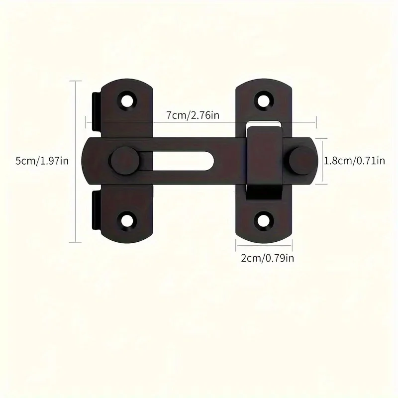 Commercial Grade Stainless Steel Sliding Barn Door Lock - 180Degree Flip，No Charging Required，Durable，Suitable for pets、Garage、B