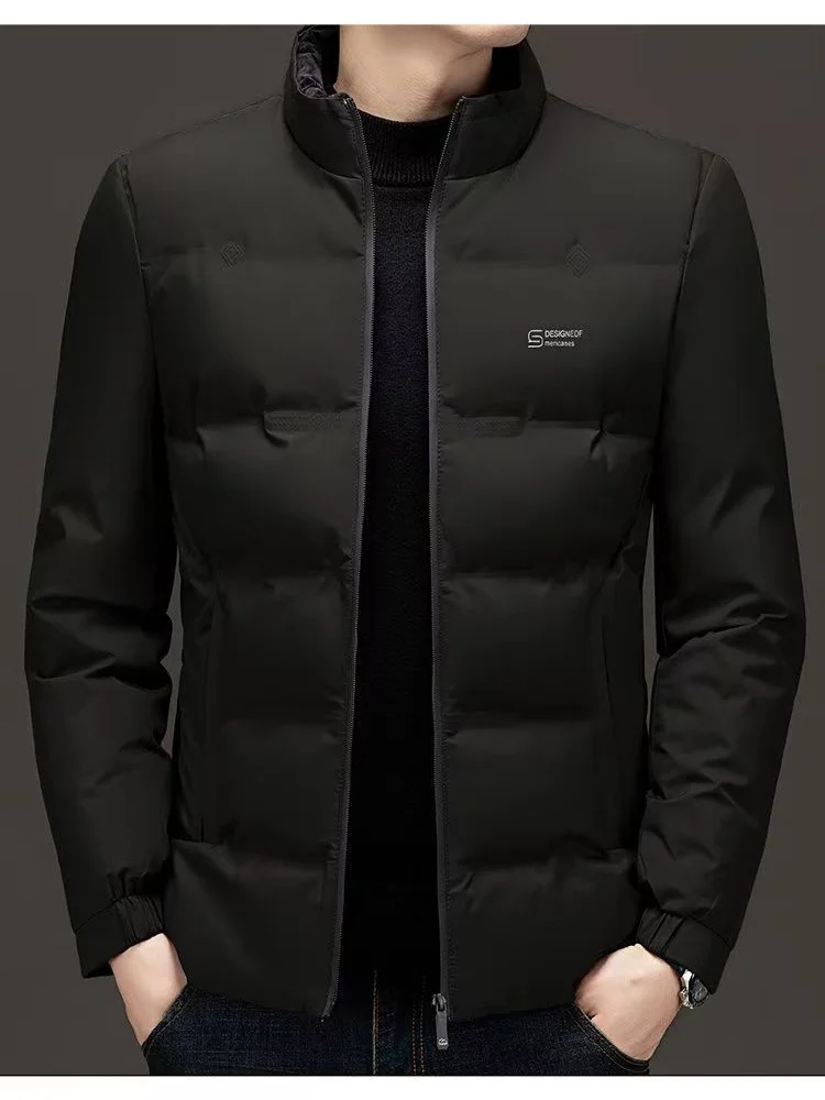 

Men's Lightweight Winter Jacket Cotton Casual Warm Zipper Pocket Coat Stylish Outerwear for Cold Weather