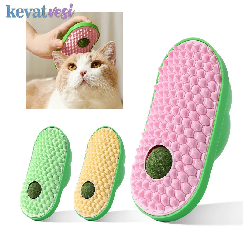 

Cat Wall Corner Massage Scrubber Cat Rubbing Brush With Catnip Pasteable Pet Brush for Cats Pet Grooming Supplies Cat Accessory