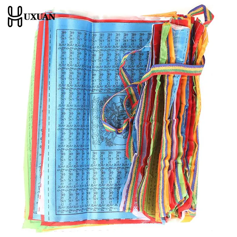 8.4m 28cm*25cm 1Set 30pcs Tibetan Buddhist Prayer Flags 5 Colors Fabric Craft Polyester Tibet Style Decorative Flag