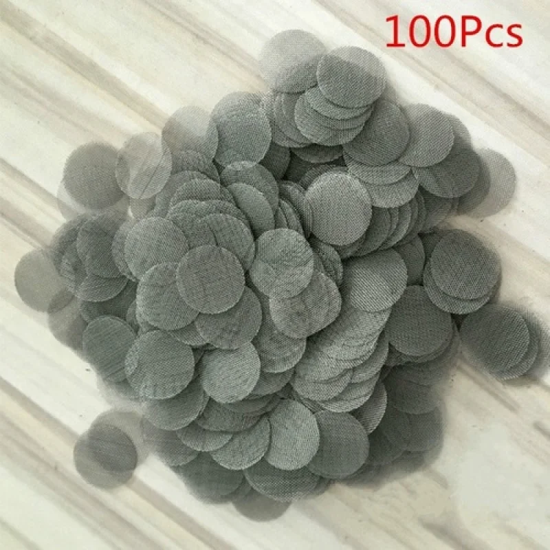 100pcs Tobacco Accessory Smoking Gauze Net Metal Filters MeshTabacco Pipe Screen Filter Percolator Leach Net 15mm/19mm/20mm