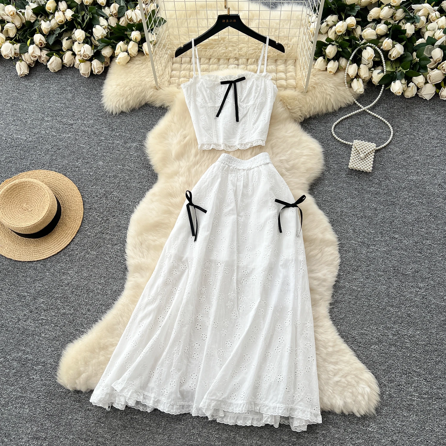 

Retro Embroidered butterfly mesh sleeveless Elegant Dress A-line Beach Vacation Dress Women Korean Fashion Summer Vestidos